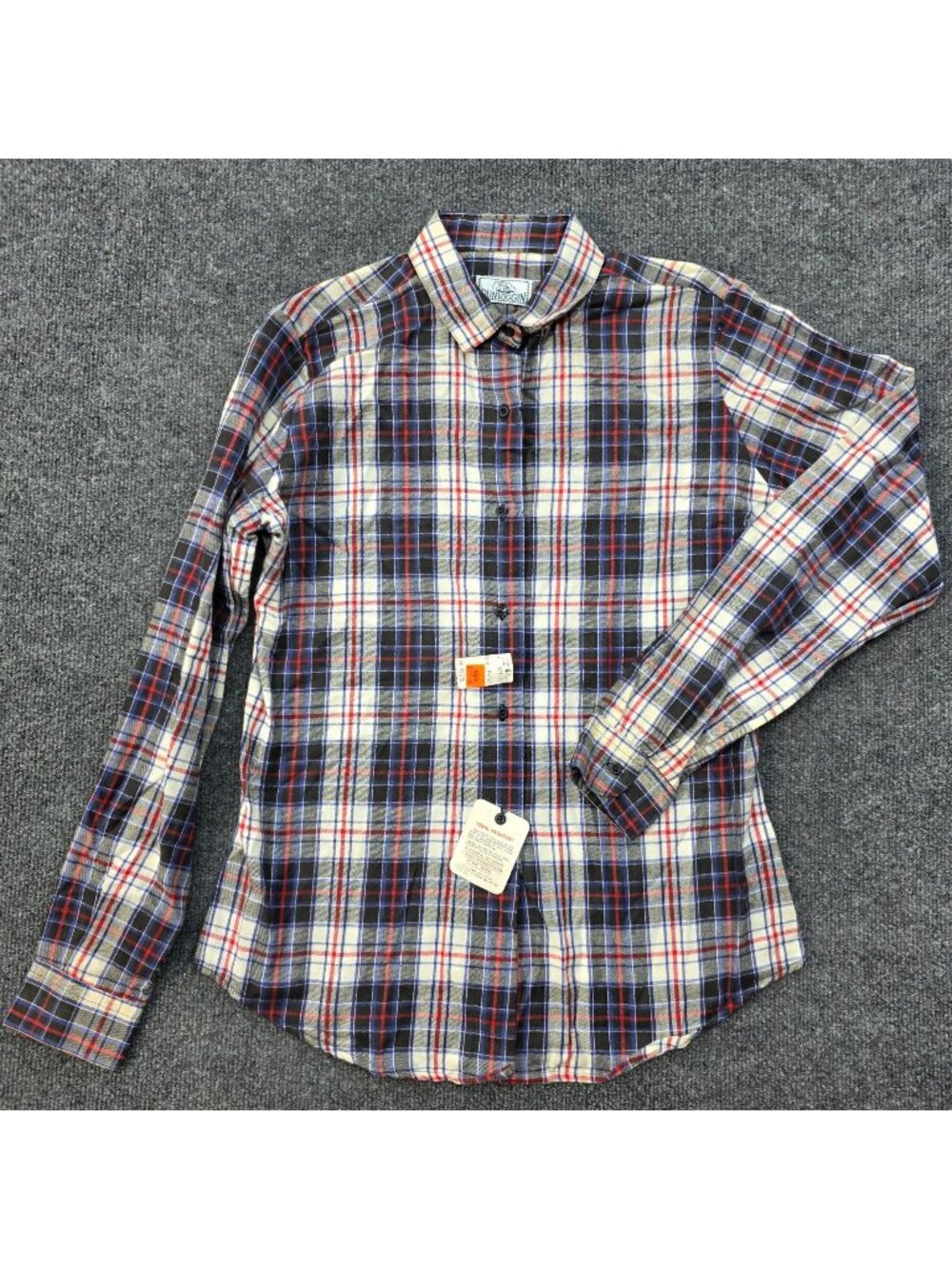 Vintage Dunloggin Cotton Plaid Flannel Shirt 10 Red Blue Grunge Preppy Americana